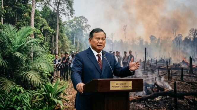 
					Prabowo Labeli Pelaku Karhutla Teroris Lingkungan, Desak Percepatan Revisi UU